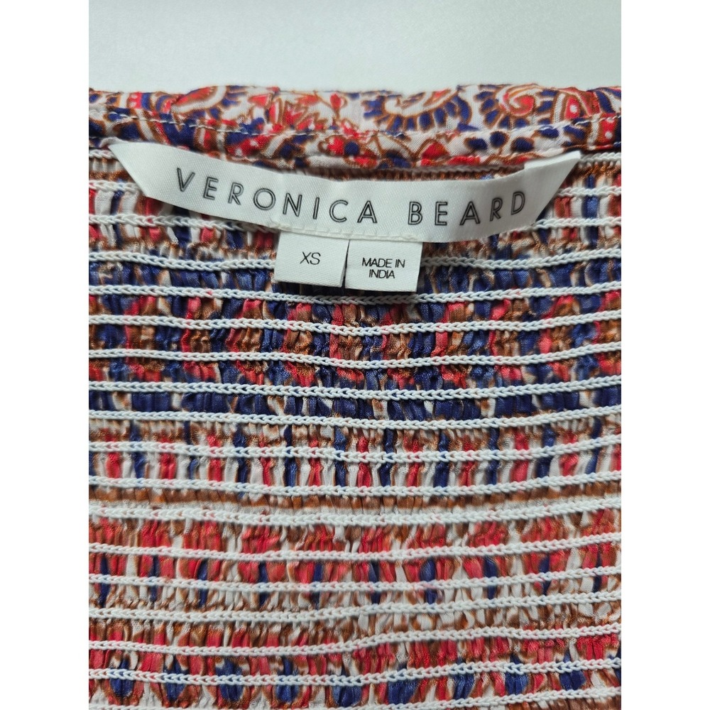 Veronica Beard Cox Paisley Smocked Mini Dress Women XS - Picture 4 of 9